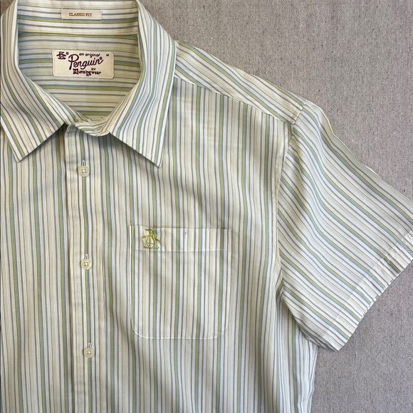 Original Penguin Light Blue Striped Button Down Shirt - Picture 4 of 8